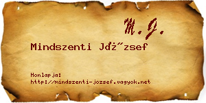 Mindszenti József névjegykártya
